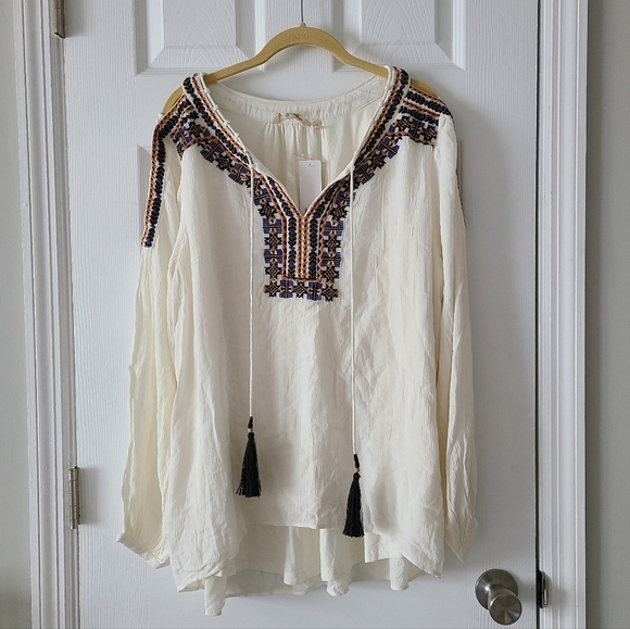 Soft Surroundings Tops - NWT Soft Surrondings Emnroidered Boho Top